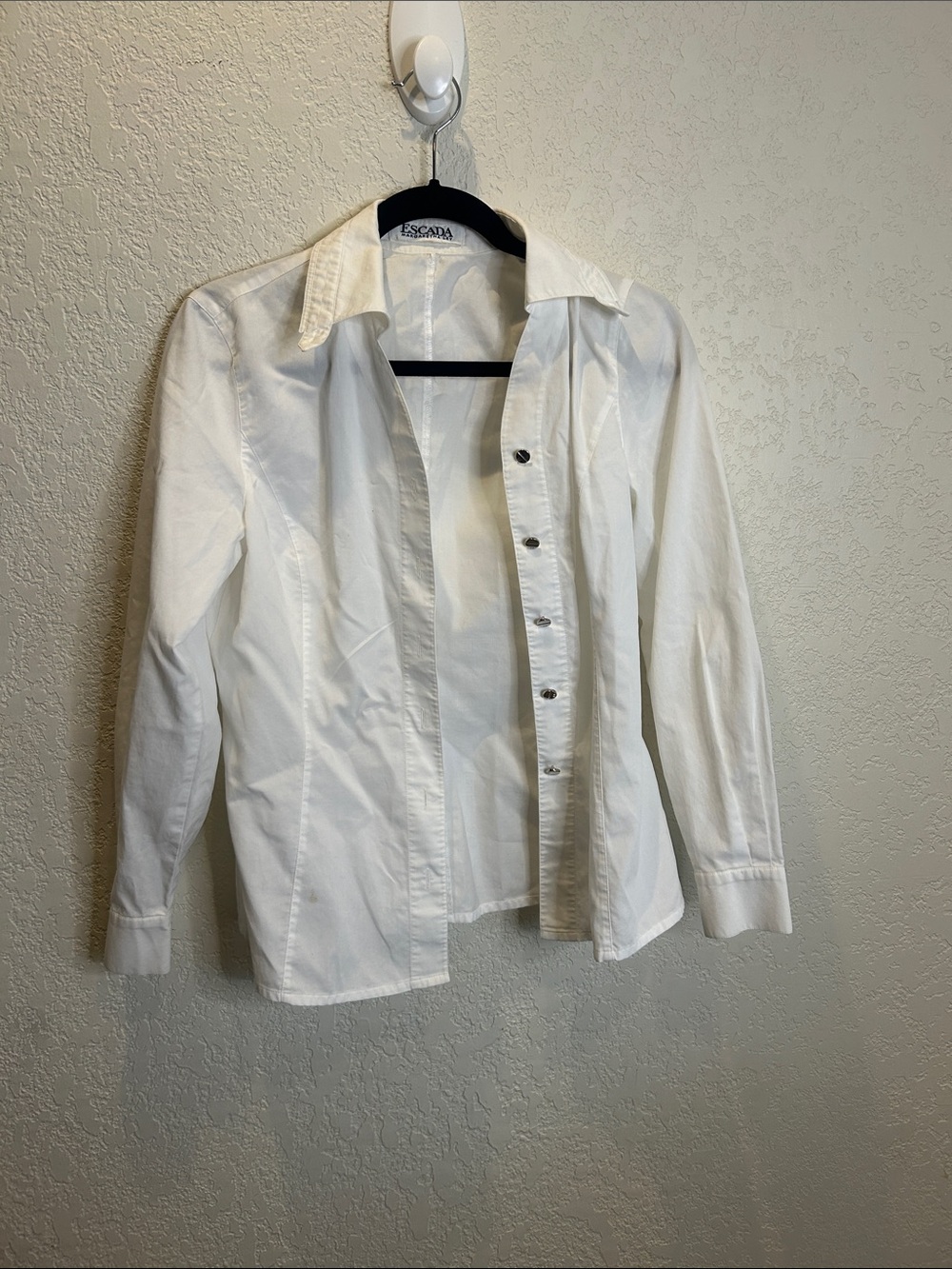 Escada White Long-Sleeve Button Shirt